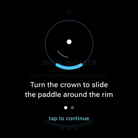 How to play — the crown moves the paddle