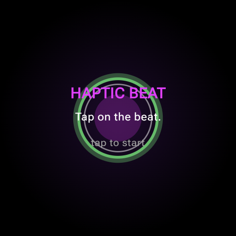 Haptic Beat gameplay — pulse ring around the target