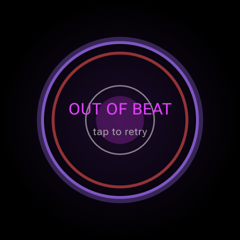 Game over screen with final BPM and high score