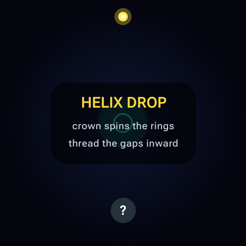 Title screen with the falling ball