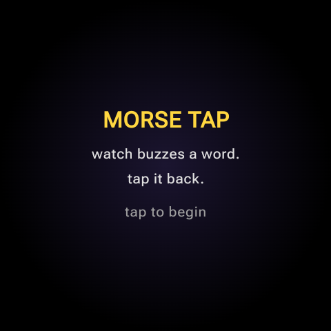 Morse Tap easy round showing dits and dahs being tapped