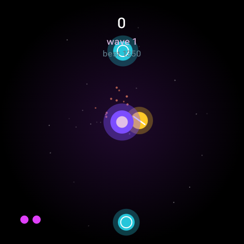 Multiple enemies inbound, each with floating glyph